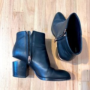 Alexander Wang Black & Rose Gold Booties
